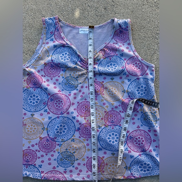 Prairie Cotton Colorful Patterned Sleeveless Top Size M NWOT 100% Cotton - Picture 3 of 4